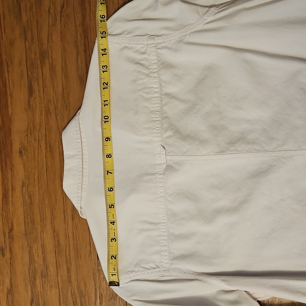 J. Crew White Button Up Shirt Boy Fit Size 8 Tall Linen Blend - Picture 7 of 8